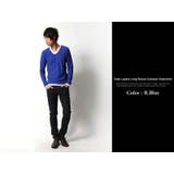 フェイクレイヤード長袖無地Uネックカットソー メンズ ロンTシャツ | Rocky Monroe | 詳細画像8