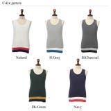 2ライン無地フライスロングタンクトップ メンズ ボーダー | Rocky Monroe | 詳細画像2