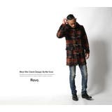 Revo レヴォ】ウールミックス起毛チェック柄ロング丈ダッフルコート