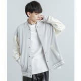 ライトグレー×オフ | スタジャン メンズ レディース | Rocky Monroe