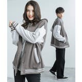 チャコール×ライトグレー | スタジャン メンズ レディース | Rocky Monroe