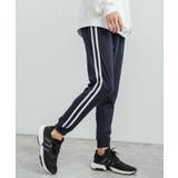 (2ライン)ネイビー | ジョガーパンツ サイドライン トラックパンツ | Rocky Monroe