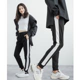 (ライン)ブラック | ジョガーパンツ サイドライン トラックパンツ | Rocky Monroe