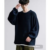 14.ネイビー | セーター ニット 重ね着風 | Rocky Monroe