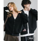 ブラック | ニットカーディガン ウォッシャブル 片畦編み | Rocky Monroe