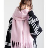 ピンク | フリンジマフラー ボリュームストール 大判ストール | Rocky Monroe