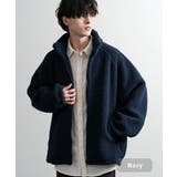 ネイビー | ボアフリースジャケット オーバーサイズ ラグラン | Rocky Monroe