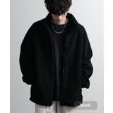 ブラック | ボアフリースジャケット オーバーサイズ ラグラン | Rocky Monroe