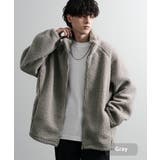 グレー | ボアフリースジャケット オーバーサイズ ラグラン | Rocky Monroe