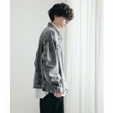 デニムジャケット オーバーサイズ ケミカルウォッシュ | Rocky Monroe | 詳細画像7 