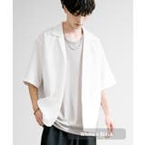 ホワイト×ブラック | 半袖セットアップ シャツジャケット ワイドパンツ | Rocky Monroe