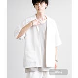 ホワイト | 半袖セットアップ シャツジャケット ワイドパンツ | Rocky Monroe