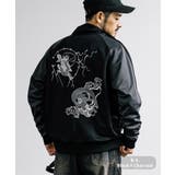 B-4.ブラック×チャコール | トラックジャケット ジャージ 和柄刺繍 | Rocky Monroe