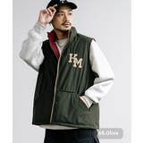 68.オリーブ | 中綿ベスト リバーシブル コーデュロイ | Rocky Monroe