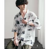 E | オープンカラーシャツ 総柄 オーバーサイズ | Rocky Monroe