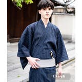 E.Navy系 | ワンタッチ帯付き浴衣4点セット しじら織り 平織り | Rocky Monroe