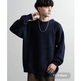 13.D.ネイビー | ニット フェザーヤーン 無地 | Rocky Monroe