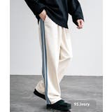 95.アイボリー | トラックパンツ フェイクスエード サイドライン | Rocky Monroe
