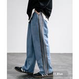 11.ブルー | トラックパンツ フェイクスエード サイドライン | Rocky Monroe