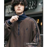 A.ブラウン×ネイビー | 新色追加 KANGOL ハーフジップフリース | Rocky Monroe
