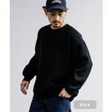 ブラック | ニットソー 長袖Tシャツ ワッフル | Rocky Monroe