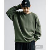 オリーブ | ニットソー 長袖Tシャツ ワッフル | Rocky Monroe