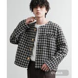 C1.ブラック | ノーカラージャケット ショート 短丈 | Rocky Monroe