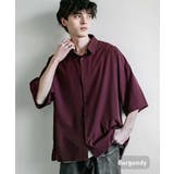 バーガンディ | 接触冷感 半袖ビッグシャツ ストレッチ | Rocky Monroe