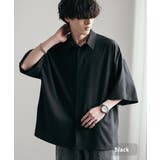 ブラック | 接触冷感 半袖ビッグシャツ ストレッチ | Rocky Monroe