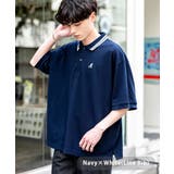 ネイビー×ホワイト(ラインリブ) | KANGOL カンゴール ポロシャツ | Rocky Monroe