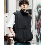 ブラック | ナイロンベスト 前開き スタンドネック | Rocky Monroe