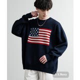 A-3.ネイビー | ニット セーター 国旗 | Rocky Monroe