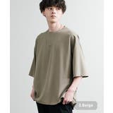 3.ベージュ | ビッグ半袖Tシャツ UVカット 梨地織り | Rocky Monroe