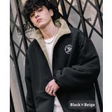 ブラック×ベージュ | ボアジャケット リバーシブル 2way | Rocky Monroe