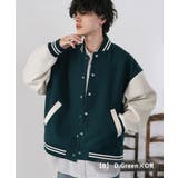 B.D.グリーン×オフ | スタジャン ブルゾン アウター | Rocky Monroe