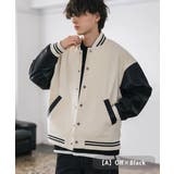 A.オフ×ブラック | スタジャン ブルゾン アウター | Rocky Monroe