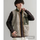 15.グレー | ボアベスト 前開き シャギーボア | Rocky Monroe
