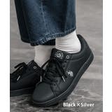 ブラック×シルバー | スニーカー 紐靴 ロゴ | Rocky Monroe