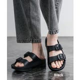 ブラック | TELIC リカバリーサンダル Wバックル | Rocky Monroe