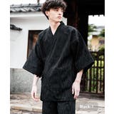 ブラック-1 | 甚平 セットアップ しじら織り | Rocky Monroe