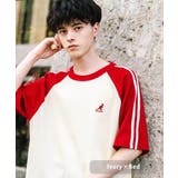 アイボリー×レッド | KANGOL 半袖Tシャツ ワッフル | Rocky Monroe