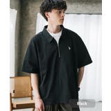 ブラック | ユーエスポロアッスン ポロシャツ ハーフジップ | Rocky Monroe