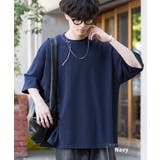 ネイビー | カットソー 半袖 ハンドステッチ | Rocky Monroe