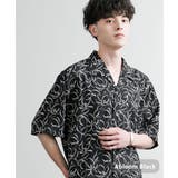 アブルームブラック | 総柄半袖シャツ オープンカラー 日本製 | Rocky Monroe