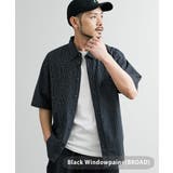 ブラックウィンドウペイン | カジュアルシャツ ボタンダウン 半袖 | Rocky Monroe
