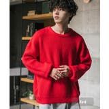 レッド | ニット 畦編み クルーネック | Rocky Monroe