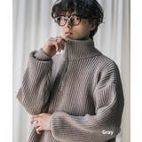 グレー | ニット ハーフジップ 畦編み | Rocky Monroe