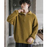 マスタード | ニット ハーフジップ 畦編み | Rocky Monroe