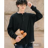 ブラック | 長袖Tシャツ ワッフル ヘンリーネック | Rocky Monroe