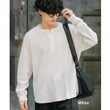 ホワイト | 長袖Tシャツ ワッフル ヘンリーネック | Rocky Monroe